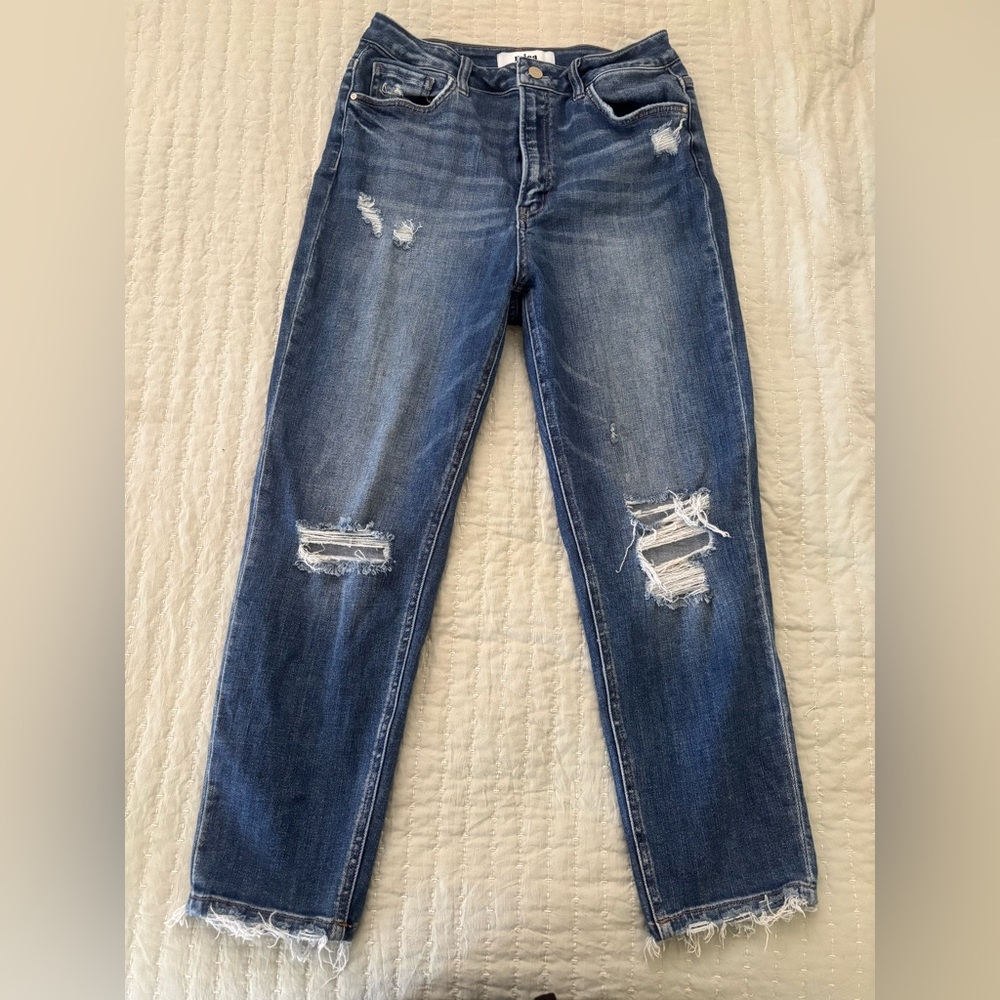 Distressed Blue Jeans